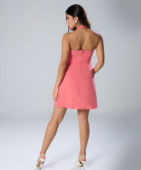 Halter Neck Mini Formal Dress